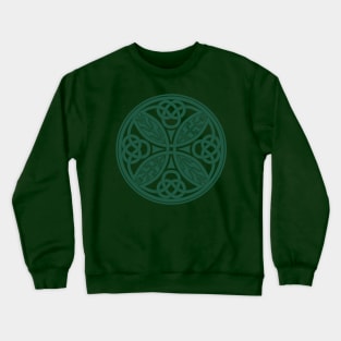 Book of Durrow Celtic Cross Green Crewneck Sweatshirt